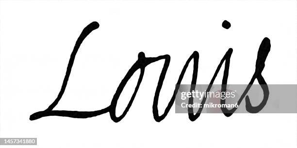 Louis In Cursive Old Cursive Alphabet Photos and Premium High Res Pictures - Getty Images