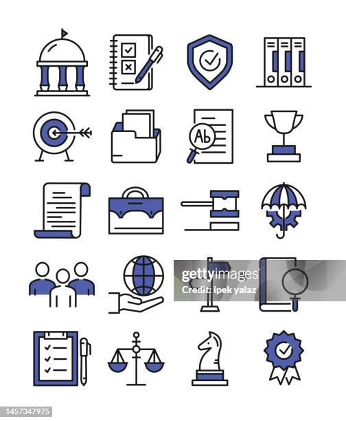 compliance , thin line icons in vector style. simple and stylish design for icons, infographics, mobile and web etc. colorful icon set. business, government, honesty, law, quality. - government accountability office stock illustrations