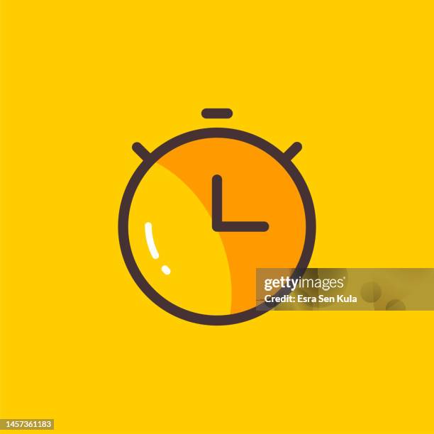 stopwatch color flat line icon design with editable stroke. suitable for web page, mobile app, ui, ux and gui design. - sprint phone stock illustrations