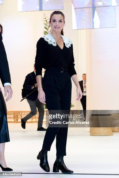 Queen Letizia of Spain visits FITUR Tourism Fair 202 at Ifema on January 18, 2023 in Madrid, Spain.