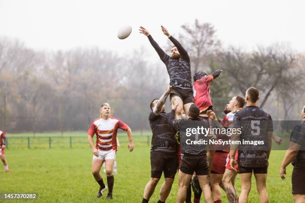 rugby lineout - rugby ball kick stock pictures, royalty-free photos & images