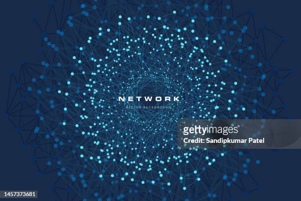 connections digital technology background with lines mesh - technology stock illustrations
