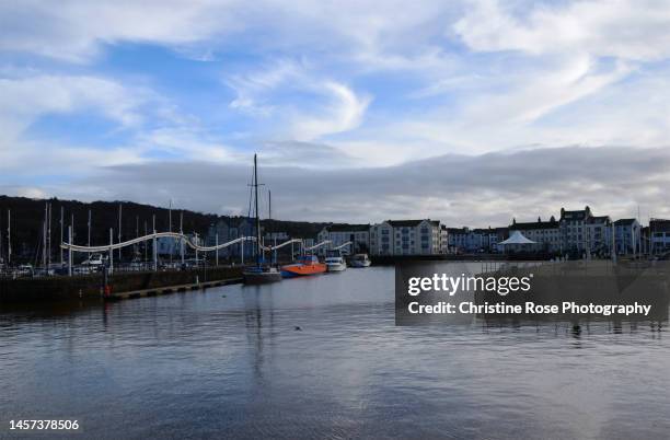 whitehaven harbour in january - january blues stock pictures, royalty-free photos & images