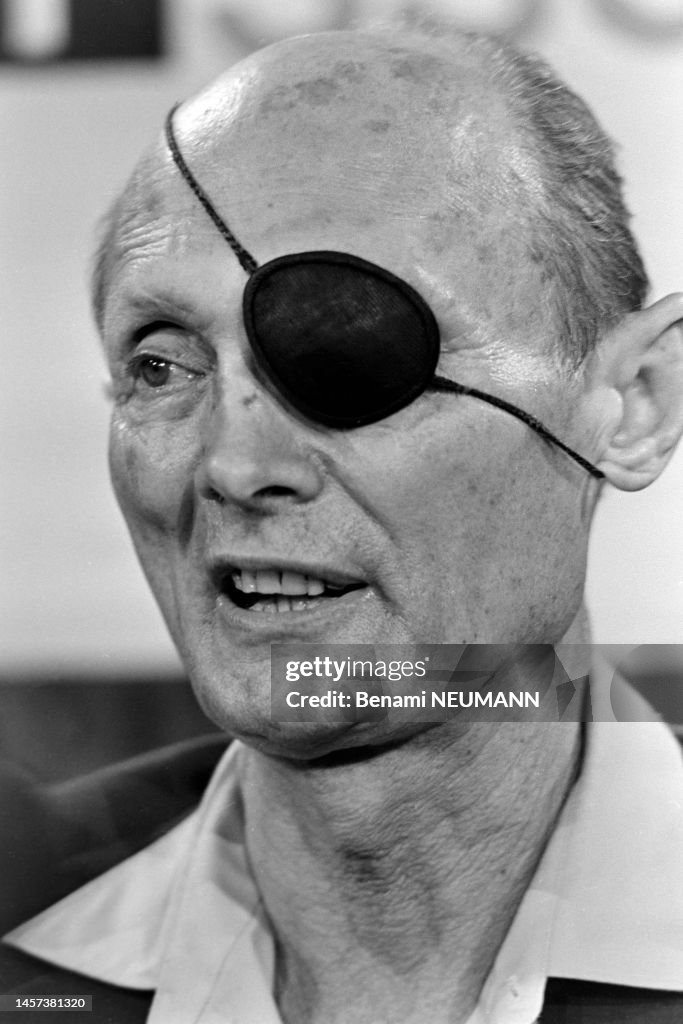 Moshe Neumann Portrait de l'ancien ministre de la défense Moshe Dayan le 6 avril ...