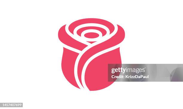 rose icon - rose drawing stock illustrations