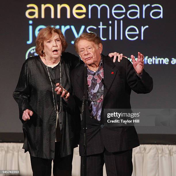 Jerry Stiller and Anne Meara perform to celebrate their lifetime acheivement award at the 2012 Made In NY Awards at Gracie Mansion on June 4, 2012 in...