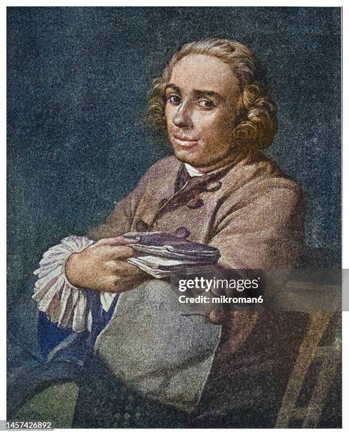portrait of denis diderot, french philosopher, art critic, and writer - denis diderot stock pictures, royalty-free photos & images