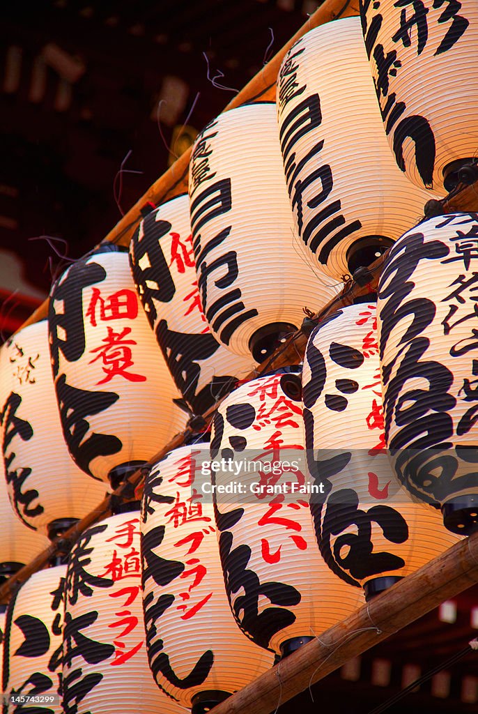 Asakusa  temple, paper lanterns, New Year wishes