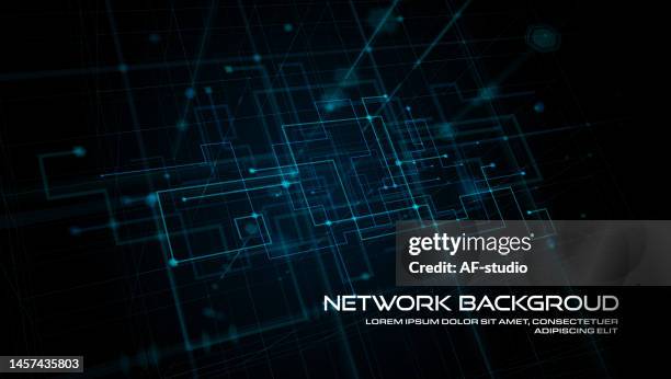 abstract blockchain technology network background - world map grid background stock illustrations
