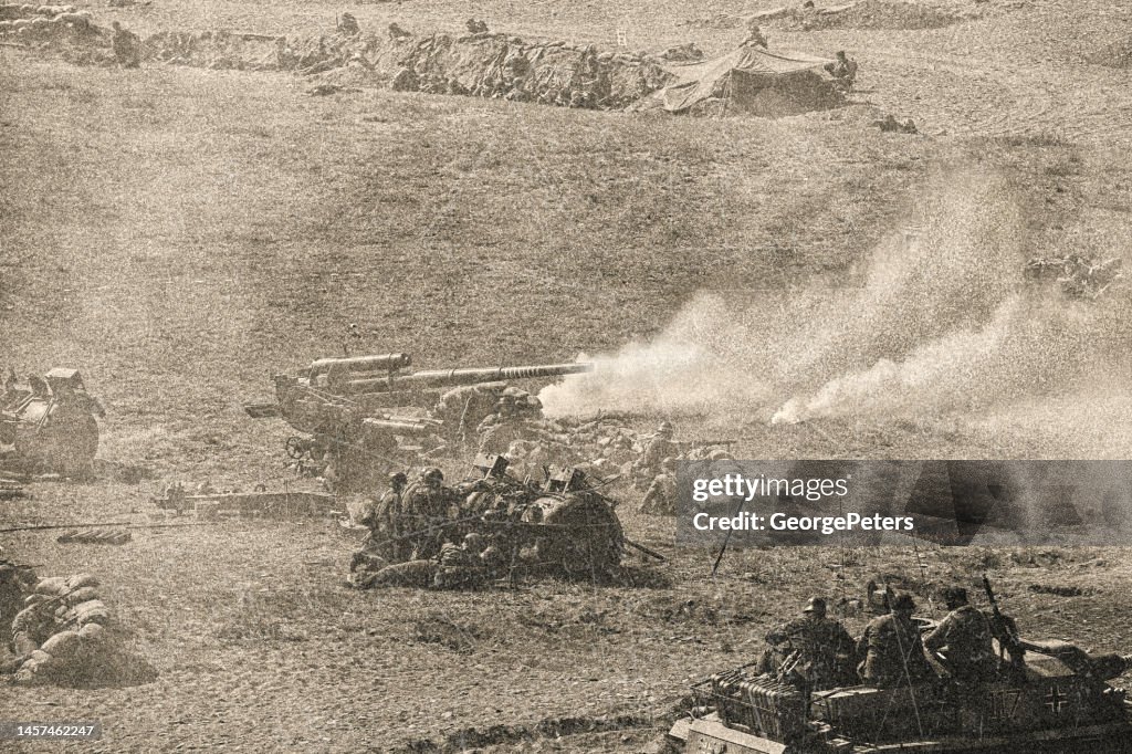 WWII German Artillery soldiers on D Day