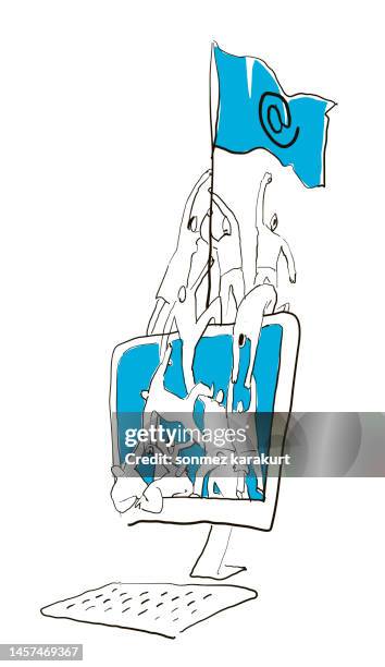 digital internet revolution - new age stock illustrations