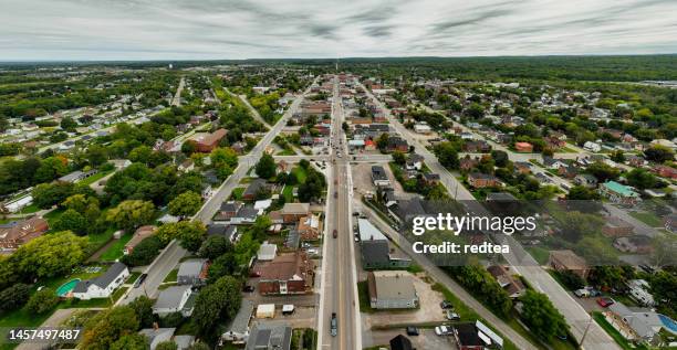 aerial townscape renfrew ontario, canada - ravine stock pictures, royalty-free photos & images