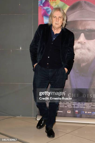 Enrico Vanzina attends the photocall for "L'Uomo Che Disegnò Dio" at Cinema Adriano on January 18, 2023 in Rome, Italy.