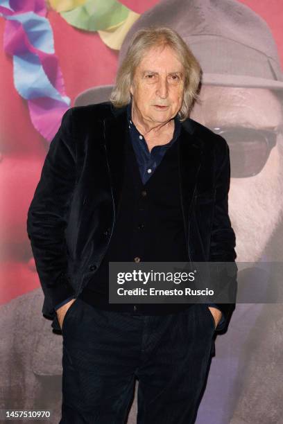 Enrico Vanzina attends the photocall for "L'Uomo Che Disegnò Dio" at Cinema Adriano on January 18, 2023 in Rome, Italy.