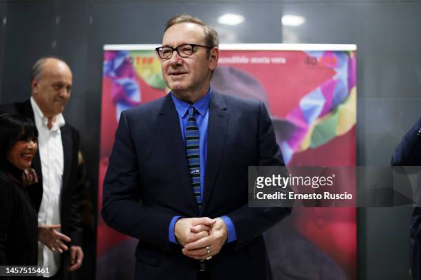Actor Kevin Spacey attends the photocall for "L'Uomo Che Disegnò Dio" at Cinema Adriano on January 18, 2023 in Rome, Italy.