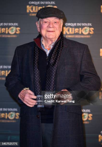 David Jason attends the European Premiere of Cirque du Soleil's "Kurios: Cabinet Of Curiosities" at Royal Albert Hall on January 18, 2023 in London,...