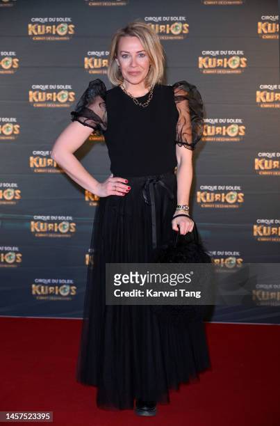 Laura Hamilton attends the European Premiere of Cirque du Soleil's "Kurios: Cabinet Of Curiosities" at Royal Albert Hall on January 18, 2023 in...