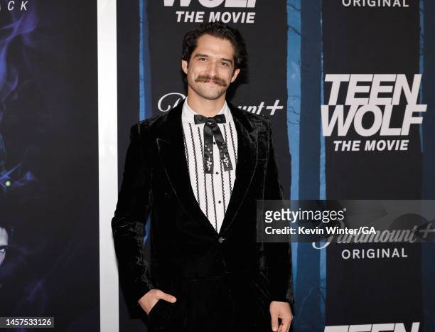 Tyler Posey attends the Los Angeles premiere of Paramount+'s "Teen Wolf: The Movie" at Harmony Gold on January 18, 2023 in Los Angeles, California.