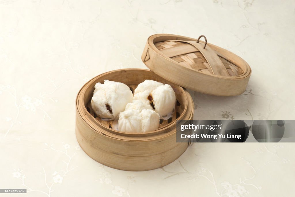 Chinese steamed pork bun ,Cha siu bao