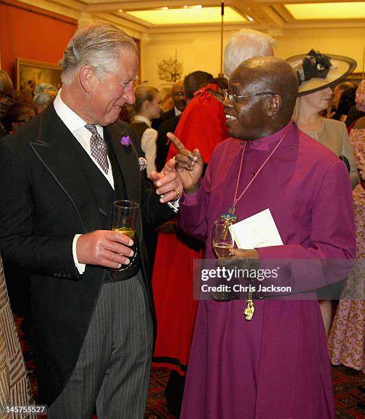 Prince Charles, Prince of Wales and John Sentamu attend a reception at Diamond Jubilee Reception at Guildhall on June 5, 2012 in London, England. For...
