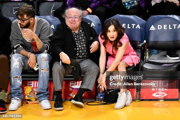 Danny DeVito and Lucy DeVito attend a basketball game between the Los Angeles Lakers and the Sacramento Kings at Crypto.com Arena on January 18, 2023...