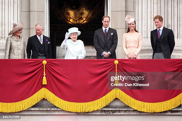 Camilla, Duchess of Cornwall, Prince Charles, Prince of Wales, Queen Elizabeth II, Prince William, Duke of Cambridge Catherine, Duchess of Cambridge...