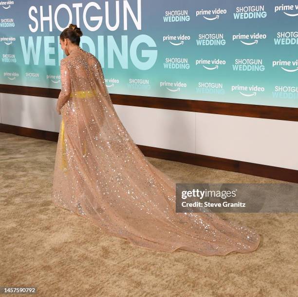 Jennifer Lopezarrives at the Los Angeles Premiere Of Prime Video's "Shotgun Wedding" at TCL Chinese Theatre on January 18, 2023 in Hollywood,...