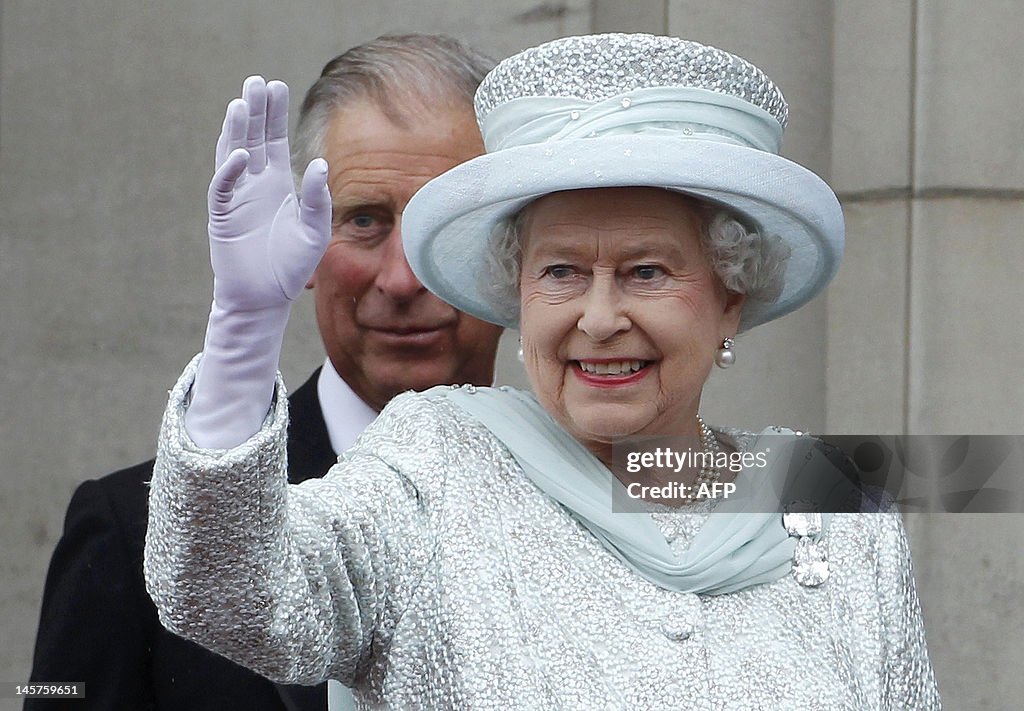 Britain's Queen Elizabeth II, waves from