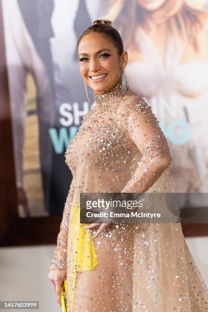 Jennifer Lopez attends the Los Angeles premiere of Prime Video's 'Shotgun Wedding' at TCL Chinese Theatre on January 18, 2023 in Hollywood,...