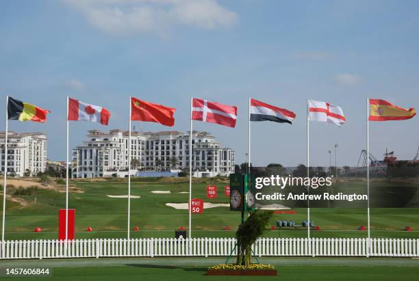 General view of the driving range during day one of the Abu Dhabi HSBC Championship at Yas Links Golf Course on January 19, 2023 in Abu Dhabi, United...