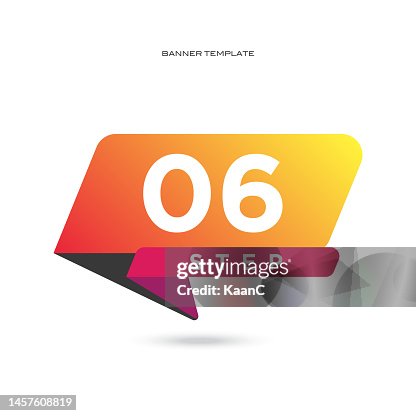 Number 6 Gradient Gradient Color Banner Step Number 6 Vector Stock Illustration High-Res ...