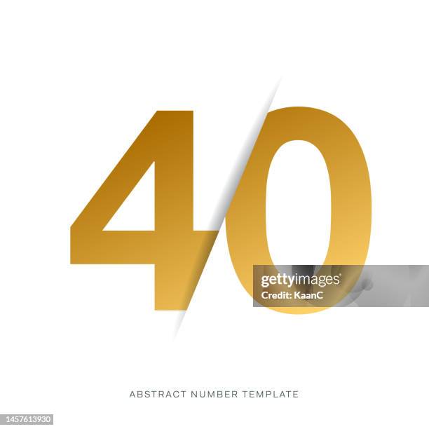 stockillustraties, clipart, cartoons en iconen met gradient gold colored abstract number template. anniversary number template isolated, anniversary icon label, anniversary symbol vector stock illustration - day anniversary