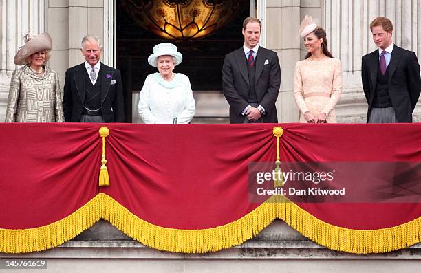 Camilla, Duchess of Cornwall, Prince Charles, Prince of Wales, Queen Elizabeth II, Prince William, Duke of Cambridge, Catherine, Duchess of Cambridge...