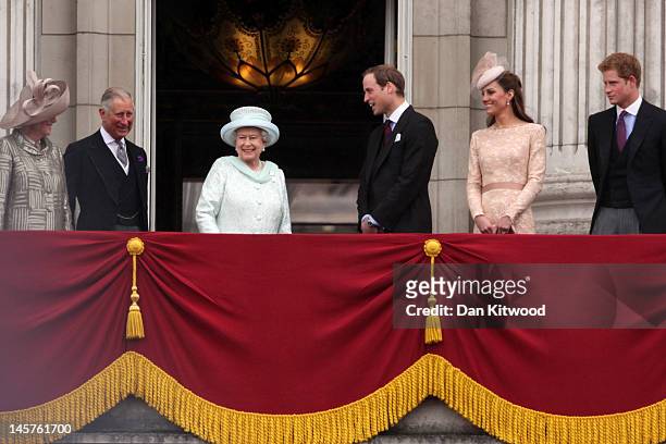 Camilla, Duchess of Cornwall, Prince Charles, Prince of Wales, Queen Elizabeth II, Prince William, Duke of Cambridge, Catherine, Duchess of Cambridge...
