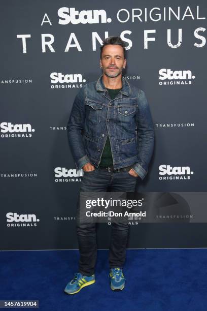 Damian Walshe-Howling attends the Sydney premiere of "Transfusion" at Hoyts Entertainment Quarter on January 19, 2023 in Sydney, Australia.