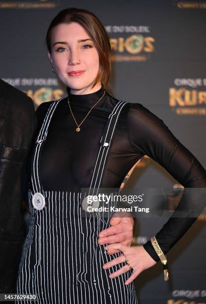 Gaia Wise attends the European Premiere of Cirque du Soleil's "Kurios: Cabinet Of Curiosities" at Royal Albert Hall on January 18, 2023 in London,...