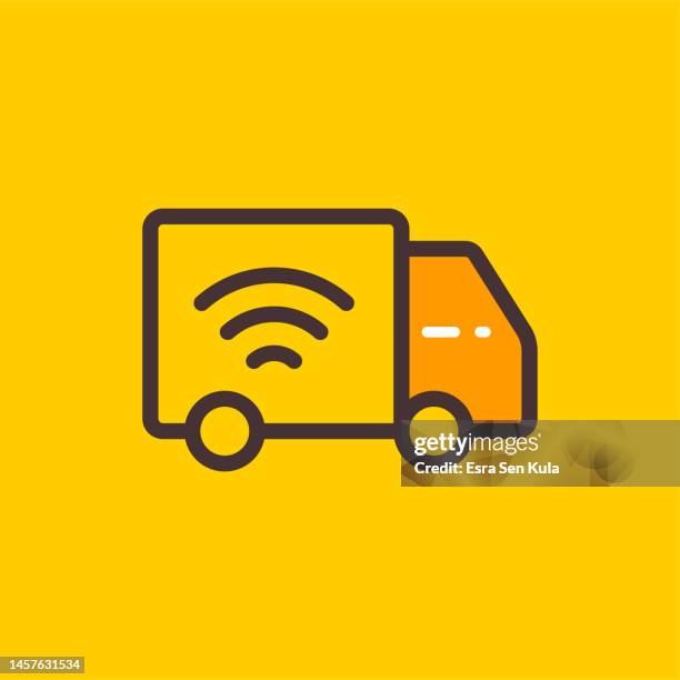 online tracking delivery color flat line icon with editable stroke. suitable for web page, mobile app, ui, ux and gui design. - parcel tracking stock illustrations