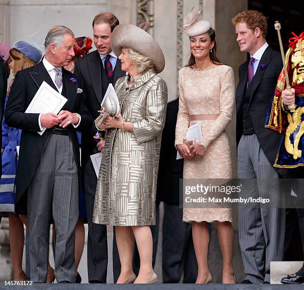 Prince Charles, Prince of Wales, Prince William, Duke of Cambridge, Camilla, Duchess of Cornwall, Catherine, Duchess of Cambridge and Prince Harry...