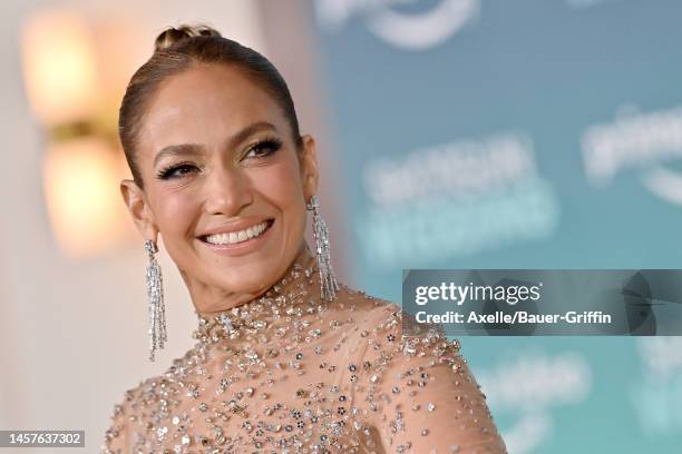 Jennifer Lopez attends the Los Angeles Premiere of Prime Video's "Shotgun Wedding" at TCL Chinese Theatre on January 18, 2023 in Hollywood,...