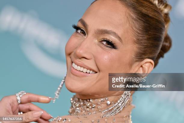 Jennifer Lopez attends the Los Angeles Premiere of Prime Video's "Shotgun Wedding" at TCL Chinese Theatre on January 18, 2023 in Hollywood,...