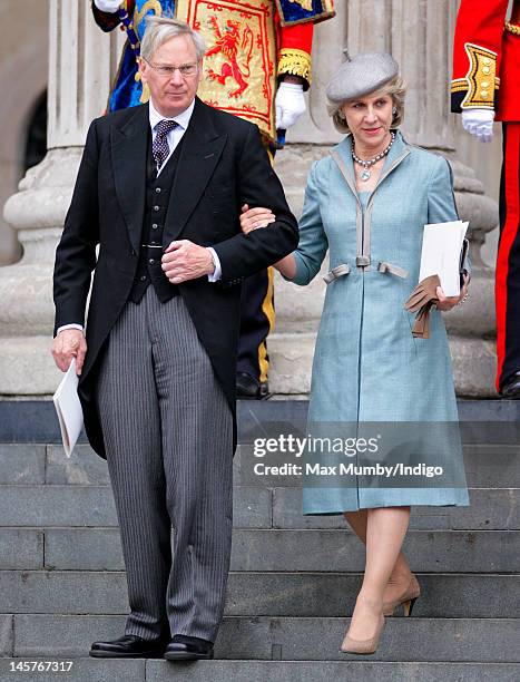 Prince Richard, Duke of Gloucester and Birgitte, Duchess of Gloucester attend a Service of Thanksgiving to celebrate Queen Elizabeth II's Diamond...