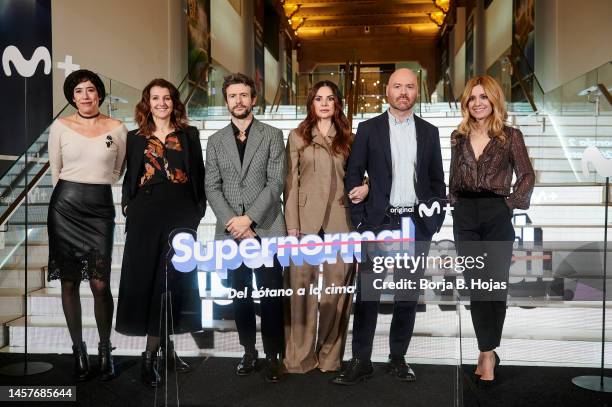 Marta Sanchez, Olatz Arroyo, Diego Martin, Miren Ibarguren, Vicente Villanueva and Alexandra Jimenez attend to photocall of Movistar+ "Supernormal"...