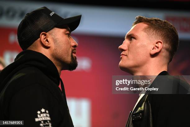 Joseph Parker and Jack Massey face off at Manchester Central Convention Complex on January 19, 2023 in Manchester, England.