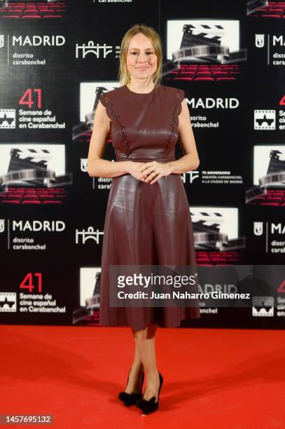 Esmeralda Moya attends the Photocall and Opening Gala Spanish Film Week of Carabanchel 2023 at Auditorio Caja de Música on January 19, 2023 in...
