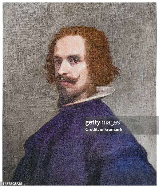 portrait of diego rodríguez de silva y velázquez, spanish painter - realeza española fotografías e imágenes de stock