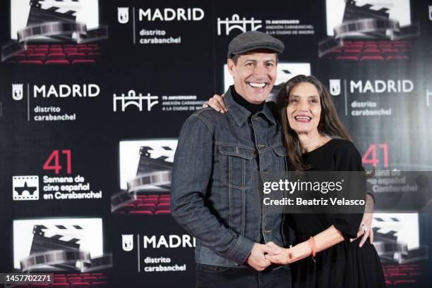 Manuel Bandera and Angela Molina attend the Photocall and Opening Gala Spanish Film Week of Carabanchel 2023 at Auditorio Caja de Música on January...