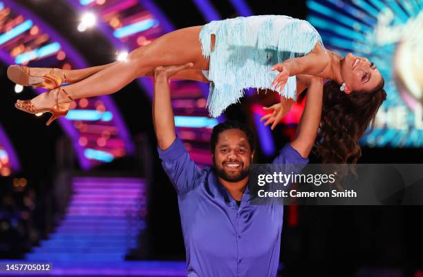 Hamza Skelton and Jowita Przystal pose during the 'Strictly Come Dancing: The Live Tour 2023' photocall at Utilita Arena Birmingham on January 19,...