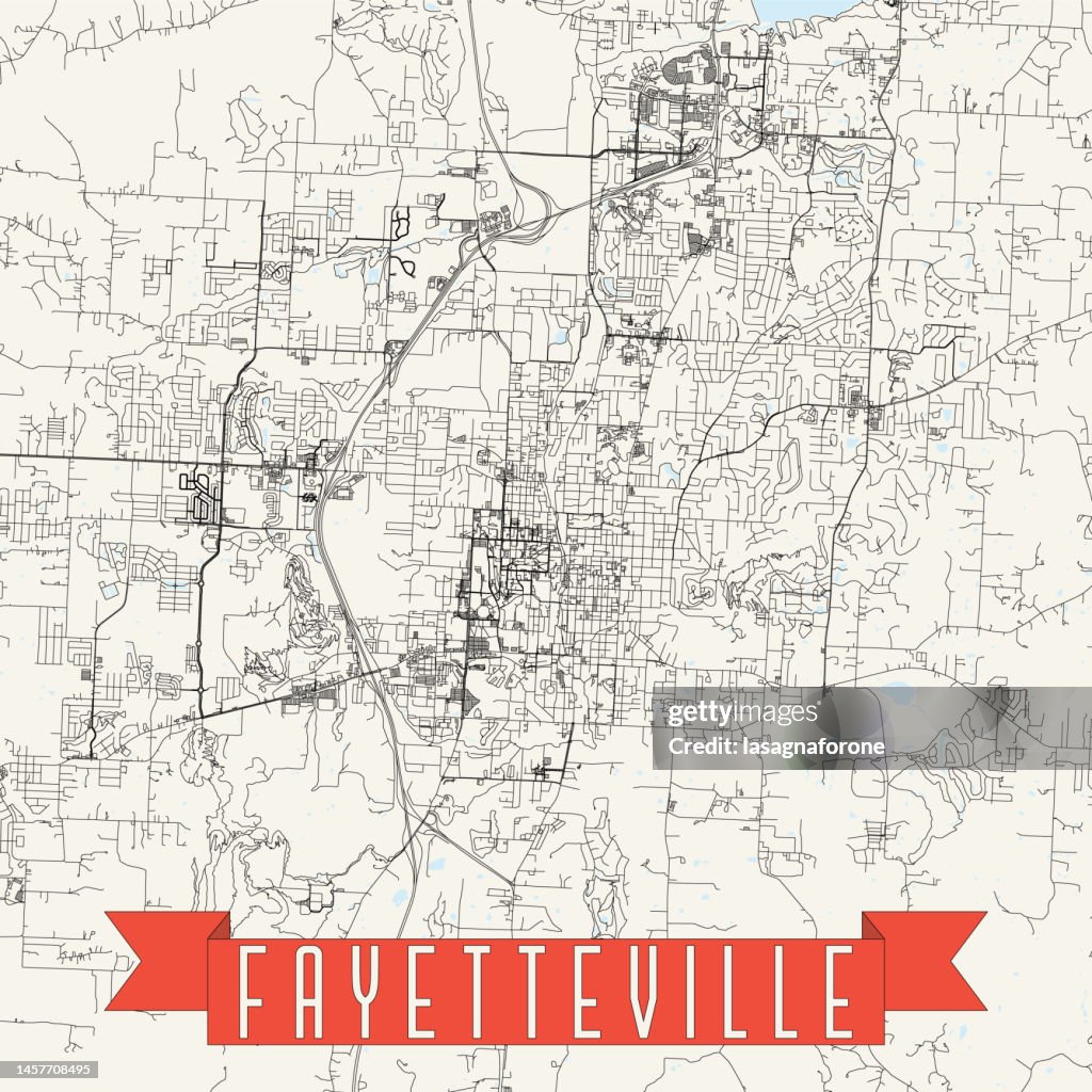 Fayetteville, Arkansas Vector Map