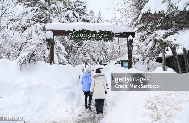 General Atmosphere of the Robert Redford Conference center at the Sundance Mountain Resort at the 2023 Sundance Film Festival on January 19, 2023 in...