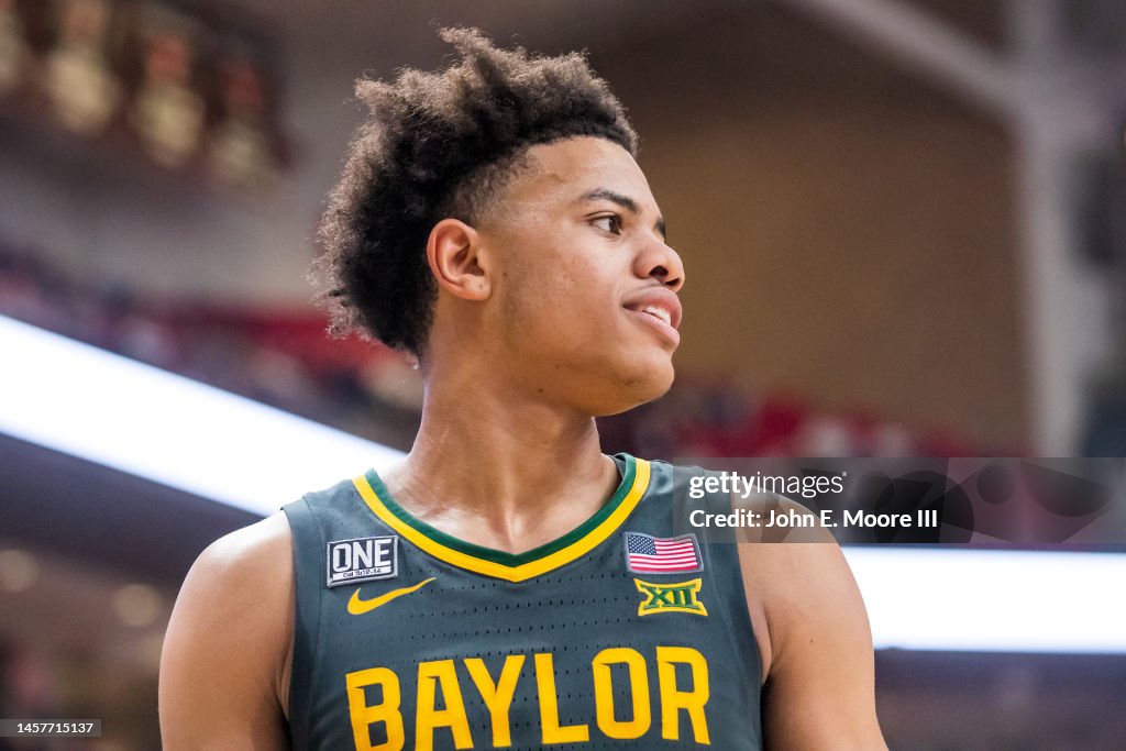 Keyonte George Parents Guard Keyonte George of the Baylor Bears stands on the court during ...